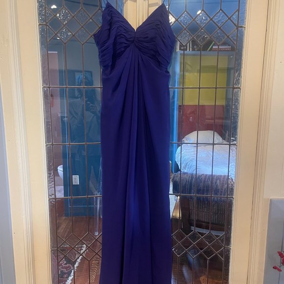 Beaded deep purple evening gown - Picture 3 of 6